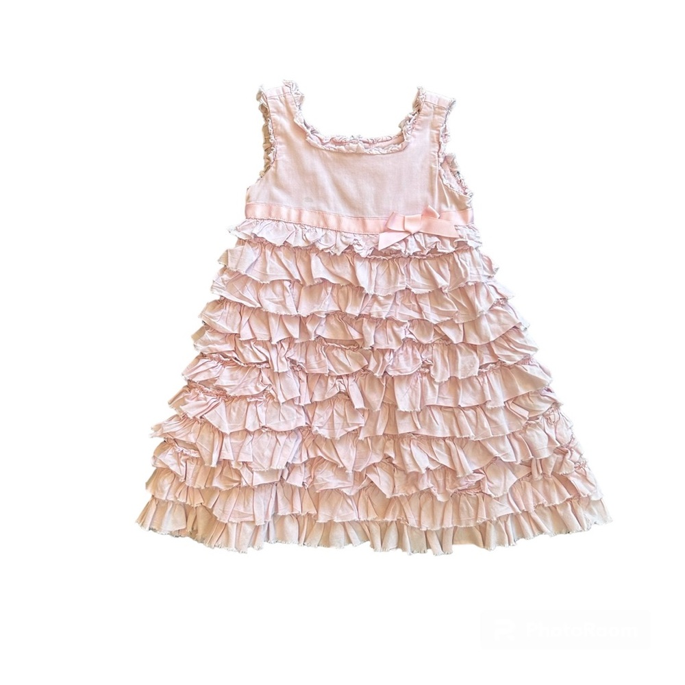 ⭐️Camilla light pink ruffled dress with bow at waist size 3T